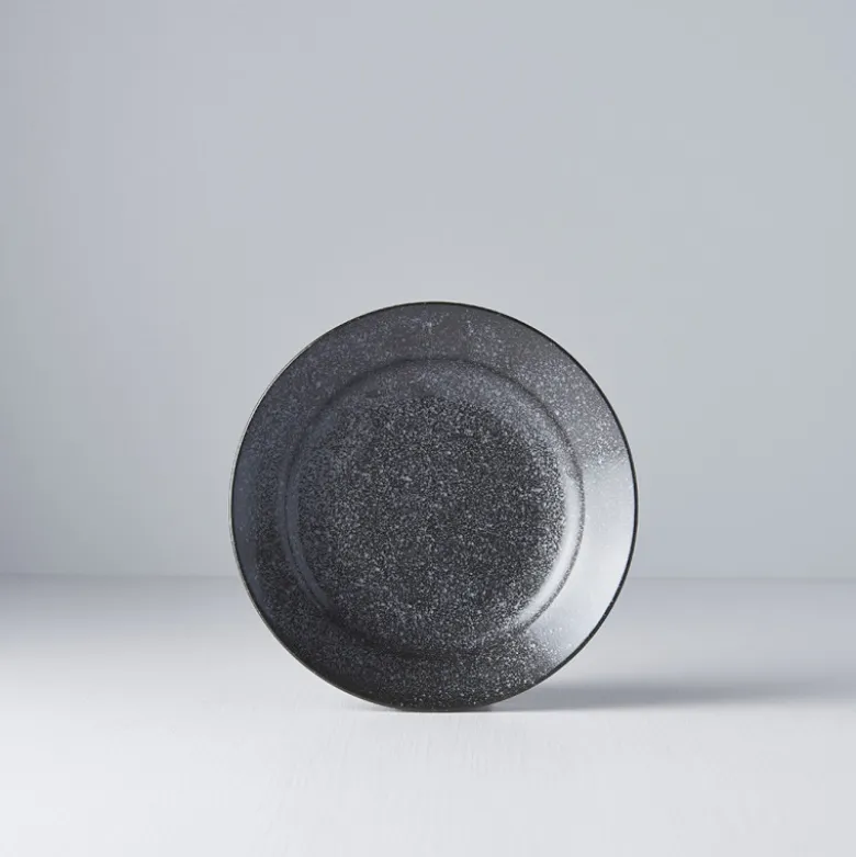 Japansk Keramik Frokost Tallerken 17cm Mat Sort