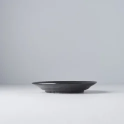 Japansk Keramik Frokost Tallerken 17cm Mat Sort