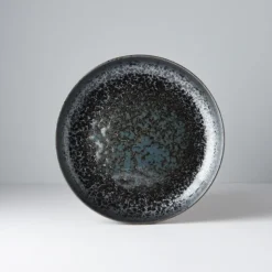 Japansk Keramik Høj Tallerken 22cm Black Pearl