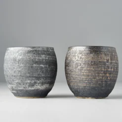 Japansk Keramik Kop Sæt 320ml Guld & Sølv Kōseki
