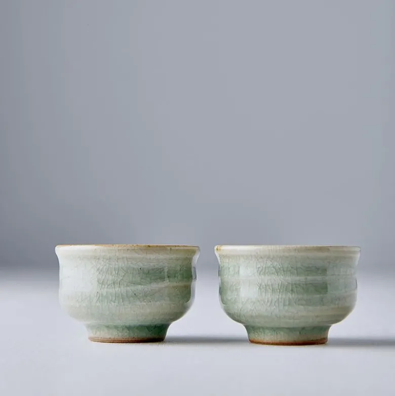 Japansk Keramik Sake Kop 35ml Celadon Ochoko