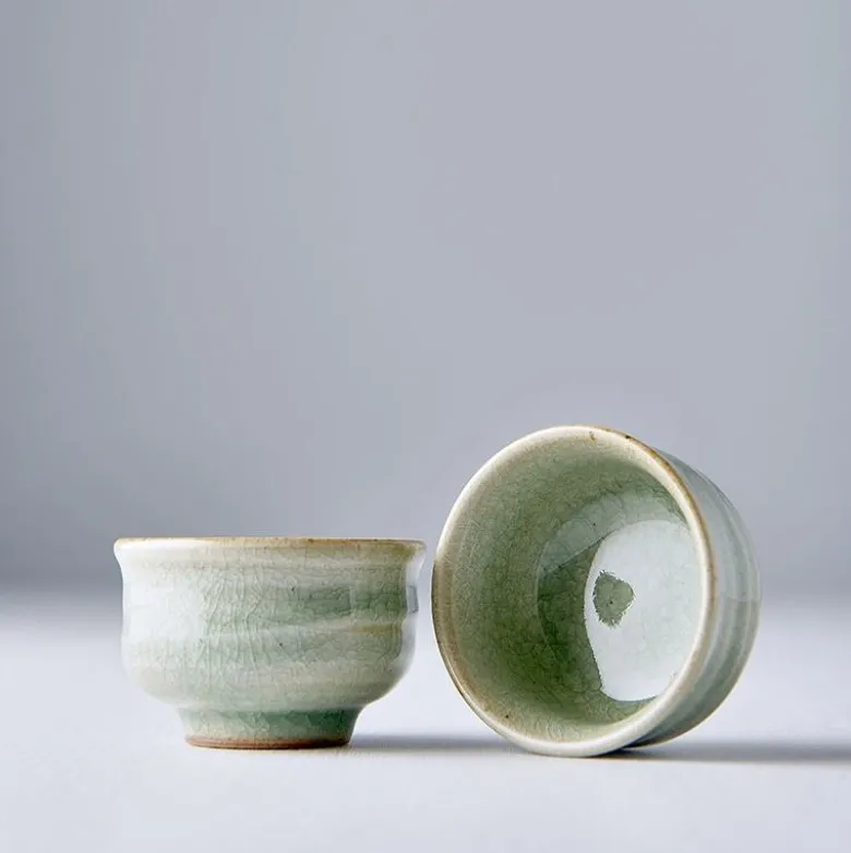 Japansk Keramik Sake Kop 35ml Celadon Ochoko