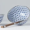 Japansk Keramik Sæt 2 Skåle Med Spisepinde 15cm Hoshi