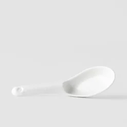 Japansk Keramik Suppeske 15cm Hvid