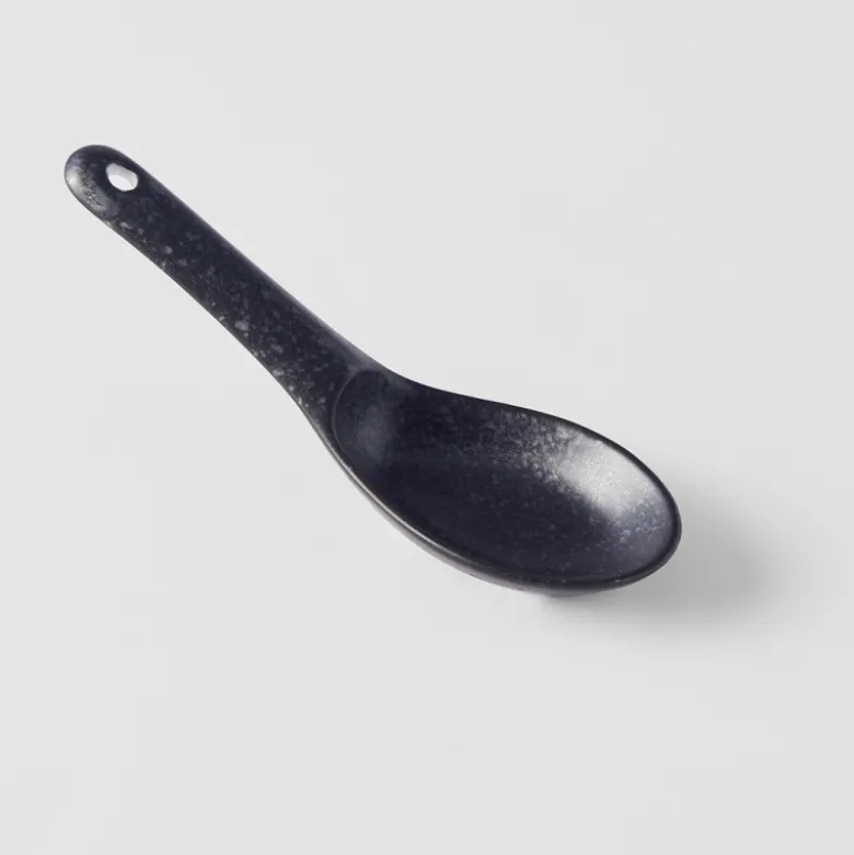 Japansk Keramik Suppeske 15cm Mat Sort