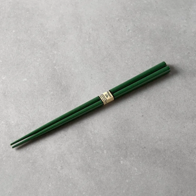Japansk Spisepinde Sæt 23cm Nålegrøn Lak