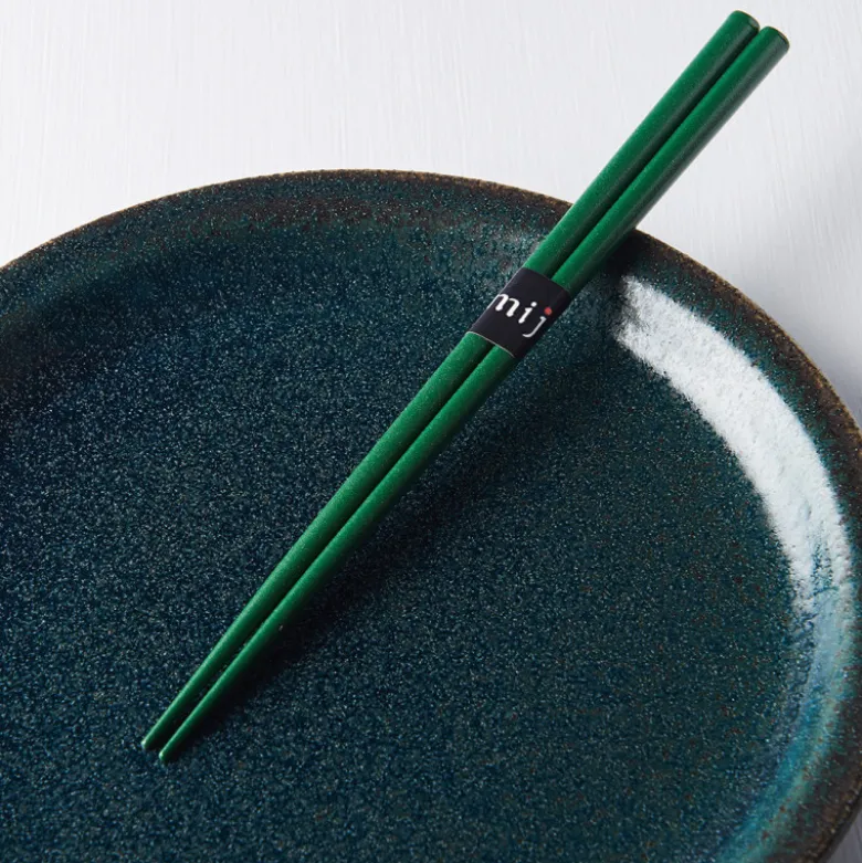 Japansk Spisepinde Sæt 23cm Nålegrøn Lak