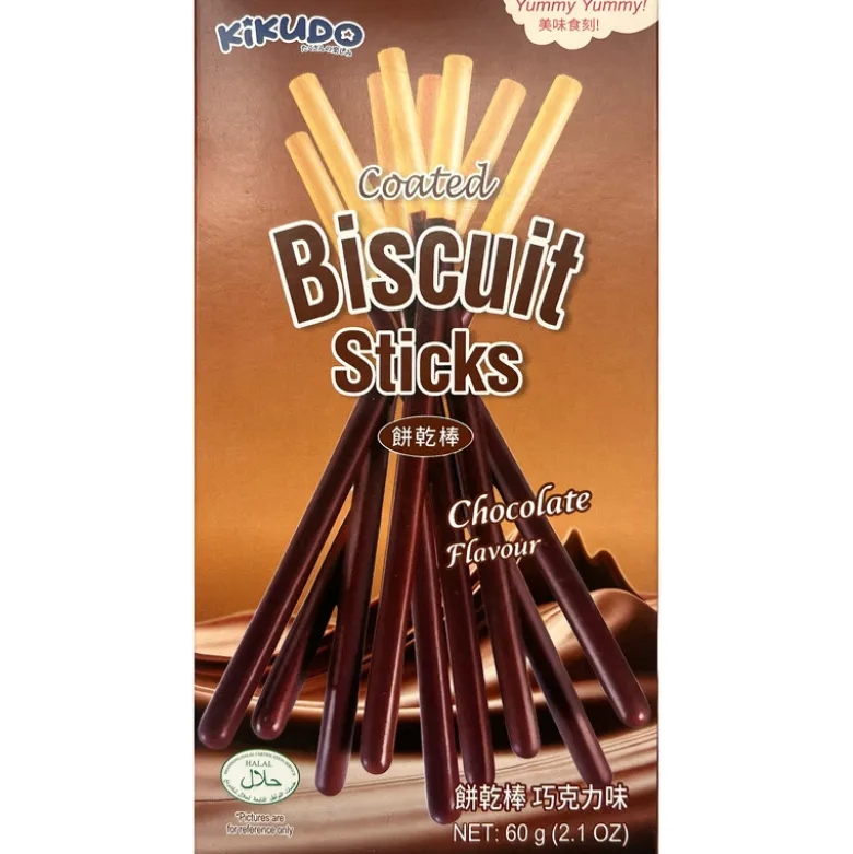 Kikudo Coated Biscuit Sticks Chocolate 60g