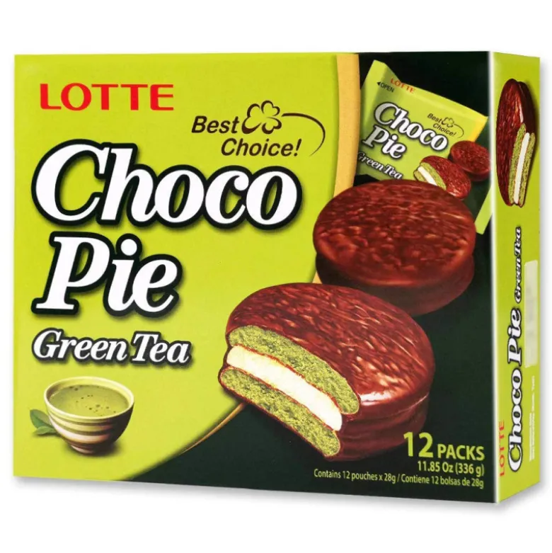Lotte Choco Pie Green Tea 12 stk