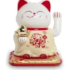 Maneki Neko Vinkekat/Lykkekat Solcelle 10,5cm