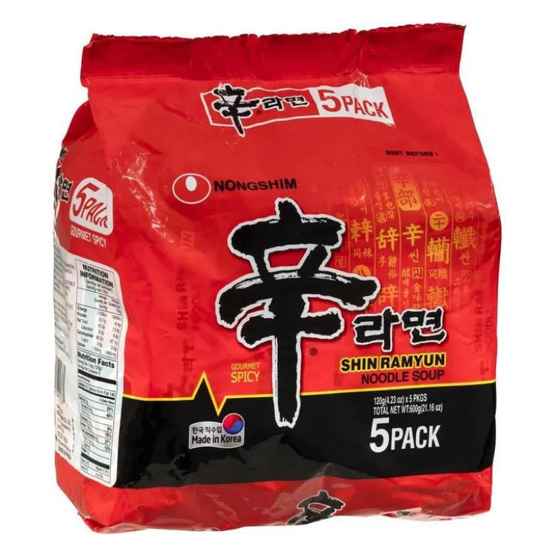 Nongshim Shin Ramyun Hot & Spicy Instant Nudler 5-pak
