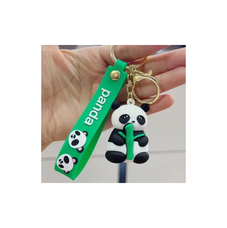 Panda Nøglering Banner Grøn/Sort 5cm
