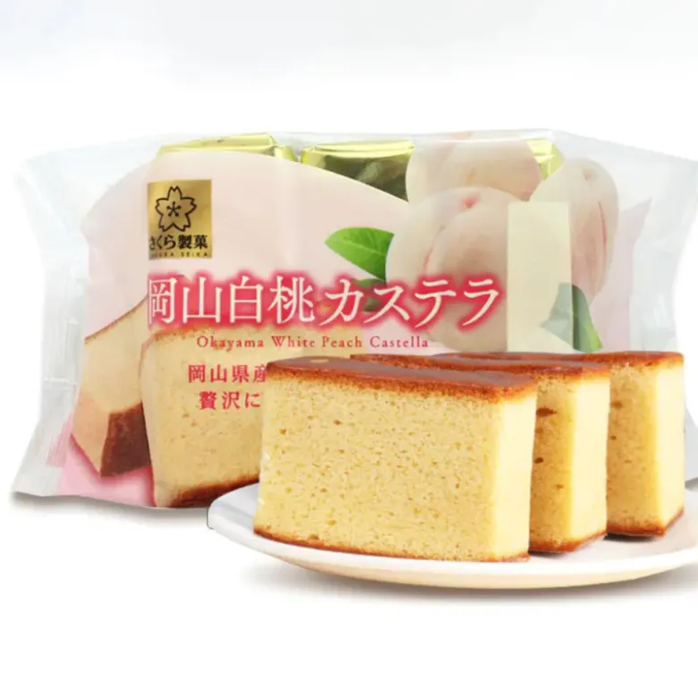 Sakura Seika Okayama White Peach Castella Kage