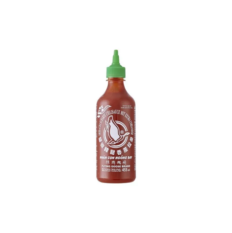 STOP MADSPILD (BEDST FØR: 28/06/26) - Flying Goose Sriracha Extra Coriander 455ml