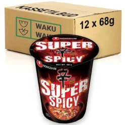 STOP MADSPILD (BEDST FØR 18/06/26) - KASSETILBUD (12 stk.) - Nongshim Red Cup Super Spicy