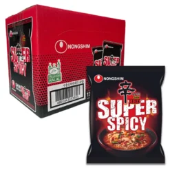 STOP MADSPILD (BEDST FØR 30/07/26) - PAKKETILBUD (6 stk.) - Nongshim Shin Red SUPER SPICY Instant Nudler 120g