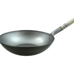 Wok Pande Carbon Stål Flad Bund 33cm