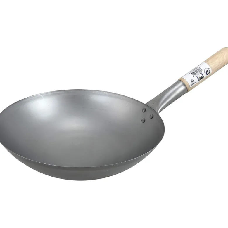 Wok Pande Carbon Stål Rund Bund 30cm